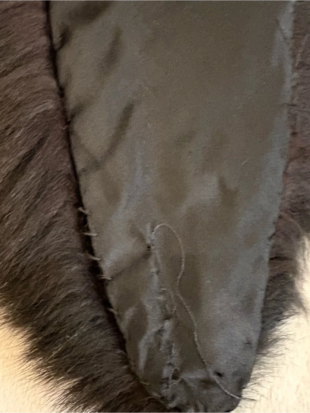 Black Luxurious Fox Fur Wrap Collar — 48 inches long
